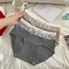2886 Nueva Ropa Interior de Algodón para Mujer Otoño e Invierno, Calzones de Algodón Puro para Niñas, Estampado Dulce de Encaje, Alta Elasticidad, Ajustados a la Cadera
