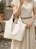 2026 Nueva Bolsa Tote Grande de Cuero Suave Marrón para Mujer, Maletín de Lujo Ligero de Nicho de Gama Alta para Tableta