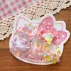 Personajes de Dibujos Animados Infantiles Anillos para el Cabello Rosas Niñas Bebé Gato Brillante Tarjeta Juego Independiente de 5 Pares Cuerda para la Cabeza de Jardín de Infancia