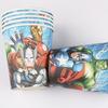 Conjunto de Festa Infantil de Aniversário Vingadores Bandeirola Copos de Papel Pratos de Papel Máscara Louça Anime