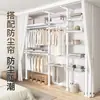 Arara de chão para quarto, guarda-roupa estilo aberto, prateleira de metal autoportante simples