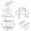 Pq5050 Esqueleto de baquelita Pq5050 Transformador Fire Bull Esqueleto horizontal 8 + 8