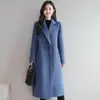 Abrigo de Lana con Manchas Abrigo Largo para Mujer Nueva Ropa de Abrigo Primavera Otoño Longitud Media Tallas Grandes Lana Estilo Coreano Abrigo de Lana Holgado Mujer