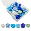 30 Piezas coloridas flores tridimensionales lindas chinchetas en forma de I clavo decoración de pared Chincheta fija de corcho
