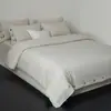 Juego de Cuatro Piezas de Algodón y Lino sin Teñir con Botón de Coco, Algodón Puro, Color Sólido, Funda Nórdica Suave y Cómoda, Ropa de Cama para Casa de Huéspedes, Cómodo y Transpirable