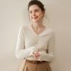 Macio e Aconchegante~ Novo Suéter de Cashmere 100% Puro Outono/Inverno para Mulheres, Suéter Básico de Tricô Slim Fit com Gola V