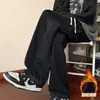 Pantalones casuales gruesos con forro polar para otoño e invierno, juveniles, guapos, lavados, cálidos, de doble uso, rectos, largos