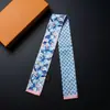 2021 Primavera y Verano Nuevo Pañuelo Pequeño Estampado a Doble Cara Estilo Coreano Corbata Bolso Cinturón para el Cabello de Mujer Pañuelo Pequeño de Mujer En Vivo