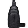 Williampolo Bolsa de Pecho para Hombre de Cuero Genuino Bolso Cruzado de Hombro de Piel de Vaca Viaje de Negocios Trayecto Diario al Trabajo Bolso de Hombro para Hombre