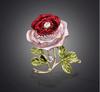Broche tridimensional de aleación para ropa versión coreana para mujer con hojas de rosa tachonadas Yiwu joyería al por mayor