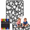 Manta de colorir lavável para rabiscos DIY pais e filhos, manta de colorir educativa para educação infantil, manta de pintura interativa para preencher com cores