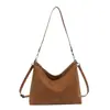 Bolsa Tote Grande de Tecido Retro Simples para Comércio Exterior Transfronteiriço para Mulheres, Textura de Alta Qualidade, Elegante Bolsa de Ombro Transversal para Trabalho e Deslocamento