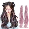 Extensões de Cabelo Clip-In para Mulheres, Extensões de Cabelo Coloridas Invisíveis de Uma Peça para Cabelos Cacheados, Cabelo Longo Descolorido Volumoso