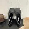 Ropa de abrigo de primavera, zapatos Mary Jane para ir al trabajo, zapatos planos nuevos, zapatos planos de gamuza de punta cuadrada para principios de temporada para mujer, estilo retro de suela única 2026