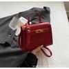 2024 Nova Bolsa Kelly com Padrão Lichia Bolsa Feminina Estilo Coreano Moda Capa de Bolsa de Ombro Bolsa de Mão Bolsa Mensageiro de Alta Qualidade