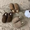 Meias-calças Baotou para Uso Externo Feminino Outono e Inverno 2025 Novos Sapatos com Solado Grosso Estilo Francês Retrô Forrados com Lã
