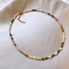 Collar Dopamina Xiaomi Cuentas Color Mixto Piedra Natural Concha Cadena para Clavícula Acero de Titanio Moda Retro Nuevo Estilo Chino