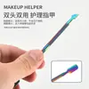 Aço inoxidável de fábrica empurrador de cutícula de aço para nail art empurrador de cor empurrador de pele morta raspador de cabeça dupla ferramentas de nail art atacado