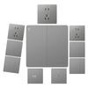 Panel de Enchufe y Interruptor Bull G12 Cielo Estrellado Gris Tipo 86 Oculto para Pared del Hogar Paquete Completo para Toda la Casa