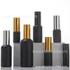 Frasco de óleo essencial preto brilhante de alta qualidade 10ml 5ml frasco de óleo essencial de vidro preto à prova de luz frasco spray de óleo essencial frasco vazio alta qualidade