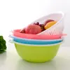 Cesta de Almacenamiento de Cocina de Doble Capa Cesta de Almacenamiento de Verduras y Frutas Redonda Grande Cesta Escurridora Cesta para Lavar Arroz y Verduras