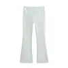2481-26 Primavera Estilo Americano Garota Popular Cintura Baixa Calças Flare Femininas Casuais Yoga Slim Fit Drapeado Reto Casuais Longas