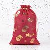 Bolsa de Algodão Estampada a Quente Transfronteiriça Bolsa de Natal de Algodão Véspera de Natal Saco de Presente do Papai Noel Cordão Cordão Saco de Presente de Natal