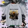 Nueva Camiseta Delta Force Weilong Rosa Rojo Comedor de Oro Lobo para Niños, Manga Corta Estudiante Holgada Superior Moderna