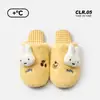 Pantuflas de algodón genuino de Conejito Miffy para mujer, pantuflas cálidas de felpa para interior en casa en invierno, pantuflas de felpa antideslizantes de invierno