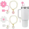 (2+2) Cubierta de Popote de Flor para Accesorios de Taza Stanley 10 mm Silicona Reutilizable