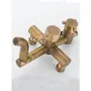 Misturador Antigo de Cobre com Manopla Única, Duas Furações, Chuveiro Retrô, Torneira de Banheira, Interruptor Único, Acessórios Europeus Dourados