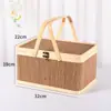 Cesta de Bambu Trançada Cesta de Bambu Caixa de Presente Embalagem para Zongzi Bolo da Lua Ovo Bacon Cesta de Bambu Portátil Presente de Acompanhamento Embalagem de Feriado
