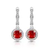 Aretes Redondos de Princesa con Corte Flor de Hielo de Piedra Preciosa de Colores Más Vendidos en Transmisión en Vivo, Incrustados con Diamantes de Alto Carbono, Joyería para Orejas Chapada en Oro, Envío Directo de Una Pieza