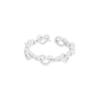 953 Estilo K Ins Nicho Diseño de Lujo Accesible Versátil Anillo Abierto de Corazón Entrelazado Plata Esterlina S925 Textura Femenina