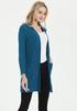 Cardigan de Tricô Simples Europeu e Americano para Uso Externo, Manga Três Quartos, Comprimento Médio, Cor Lisa, Fechamento com Botões para Mulheres