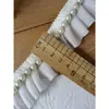 Encaje Ancho de 12 cm Chifón Engrosado Doble Capa Plisado Puño Fruncido Vestido de Muñeca Dobladillo de Falda Larga Adornos