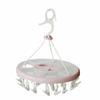Sanhe 24-clip Simple Round Drying Rack com placa à prova de poeira Multi-clip Secagem de roupas Meias Cabide Roupas Penduradas Roupas Cuecas