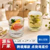 Copo de Vidro Sem Chumbo Estilo Retrô Transparente Gravado Copo de Bebida Doméstico Copo de Leite Bebida Vinho Conjunto de Xícaras de Chá Espessado