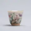 Taza de té de llanta antigua Moji juego de té kung fu taza de té de color tierra original de cerámica taza de té individual taza pequeña para letrados