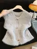 Chaleco Cardigan de Punto de Lujo Estilo Coreano con Botones de Cuerno para Mujer, Nuevo Llegado Otoño 2026, Prendas de Abrigo para Vestir en Capas, Top Adelgazante