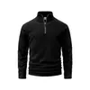 Moletom Masculino Meio Zíper Outono e Inverno Transfronteiriço Jaqueta Versátil de Lã Patchwork Top Esportivo para Fitness Corrida para Homens