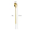 Cuchara de Acero Inoxidable 304 Estilo Coreano Mango Largo Cuchara para Hielo Cuchara para Mezclar Bar Alto Valor de Color Cuchara Larga para Mezclar Miel