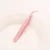 Pinzas de Colores Puntiagudas y Curvas para Manualidades, Pinzas Color Rosa Macarrón para Pestañas y Diario Hecho a Mano, Pinzas de Acero Inoxidable al por Mayor