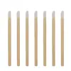 Brocha para Labios de Varilla de Bambú Lote Original Mini Portátil Pluma Corrector Flockeada Brocha para Sombra de Ojos Brillo de Labios Herramientas de Maquillaje de Belleza Brocha para Labios de Varilla de Madera