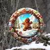 Decoración de Jardín Plana Acrílica Transfronteriza Atrapasoles Pavo Real Hombre de Jengibre Navidad Día de Todos los Santos Regalo Colgante de Jardín
