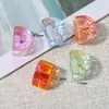 Cuentas de Acrílico Transparente con Chapado de Color de 6 mm con Agujero Grande Letras Inglesas Cuentas Sueltas para Accesorios de Joyería DIY Pulsera Collar