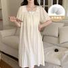 Nuevo Estilo Bata de Noche de Manga Corta Estilo Palacio para Mujer en Verano con Copas y Lazos, Pijama Dulce de Princesa, Ropa de Casa que se Puede Usar Afuera