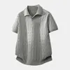 Estilo Old Money Malha Trançada Gola Polo Seagull Manga Curta Verão Venda Cruzada Dropshipping Fábrica Atacado