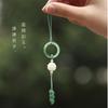 Bolso para teléfono móvil de ágata verde original Yuhuan, hecho a mano, creativo, antiguo, fresco y elegante, personalizado, para hombres y mujeres, con la buena suerte.