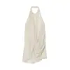 Comércio Exterior Atacado Transfronteiriço 2026 Verão Novo Moda Europeia Americana Plissado Slim Fit Gola Halter Costas Abertas Camiseta Top